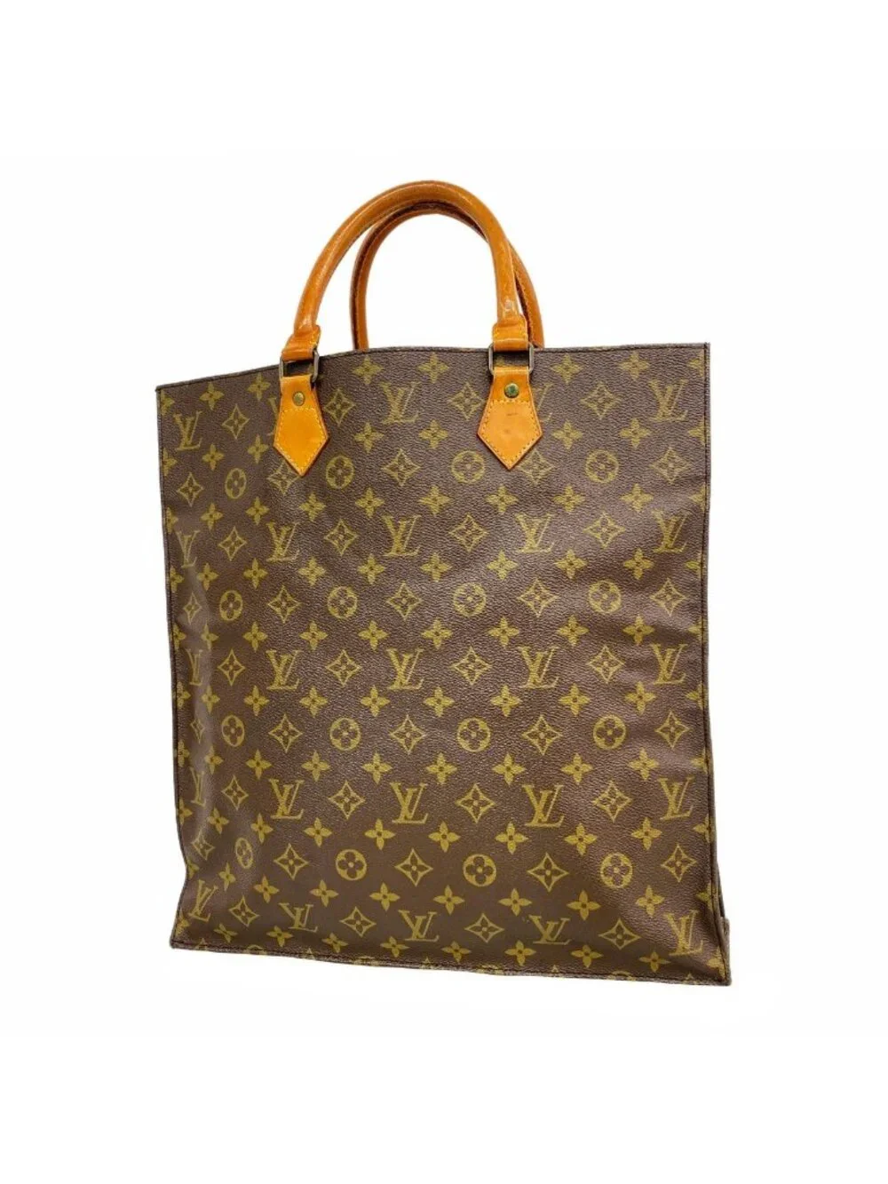 Louis Vuitton Tote Bag Monogram Sac Plat Brown